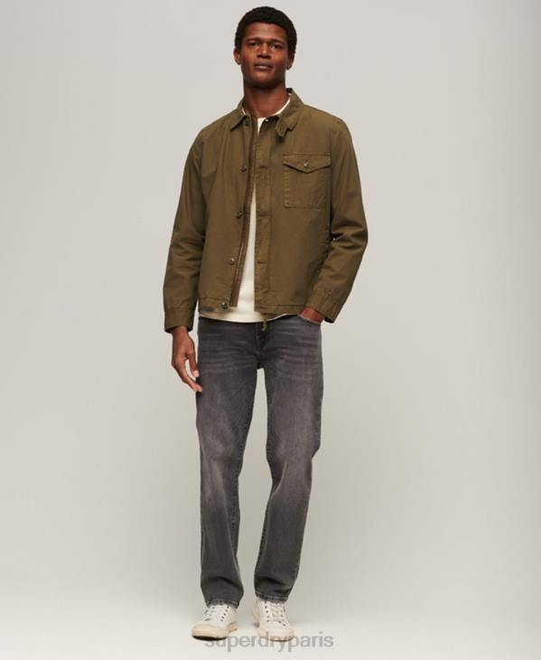 Superdry Hommes veste de pont vintage D64Z26 vêtements kaki