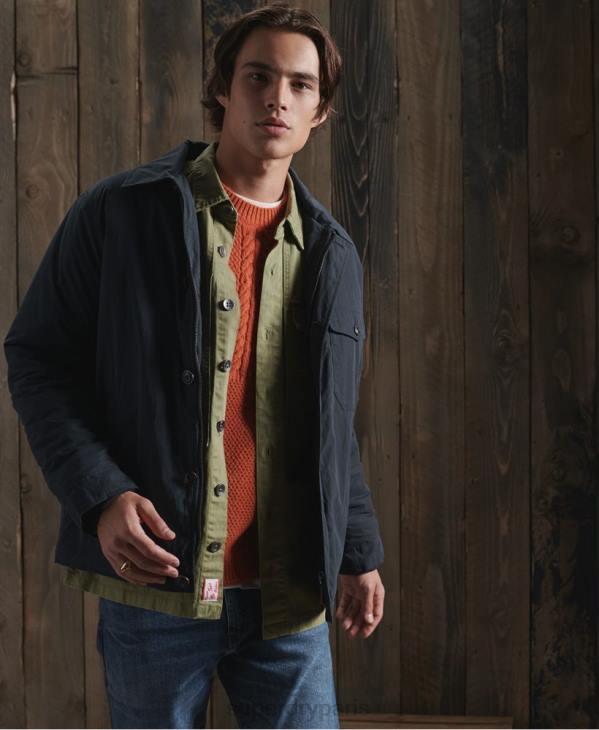 Superdry Hommes veste de réservoir étanche en édition limitée D64Z4768 vêtements marine