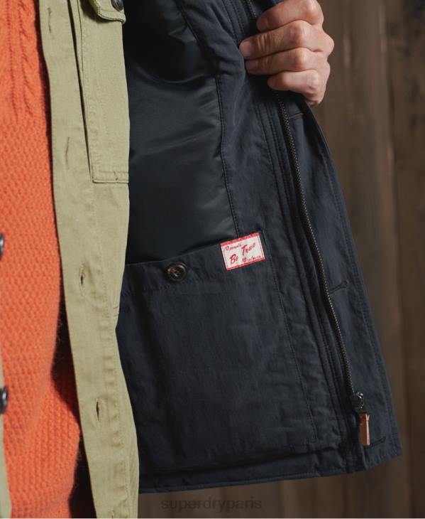 Superdry Hommes veste de réservoir étanche en édition limitée D64Z4768 vêtements marine