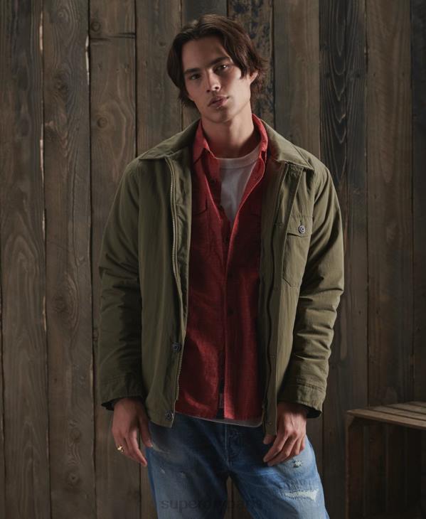 Superdry Hommes veste de réservoir étanche en édition limitée D64Z4771 vêtements kaki