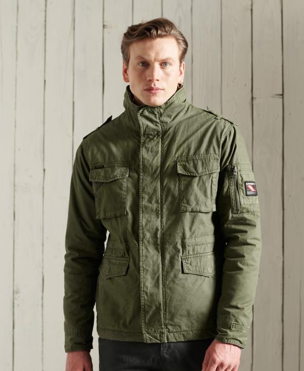 Superdry Hommes veste de recrue classique D64Z1164 vêtements kaki