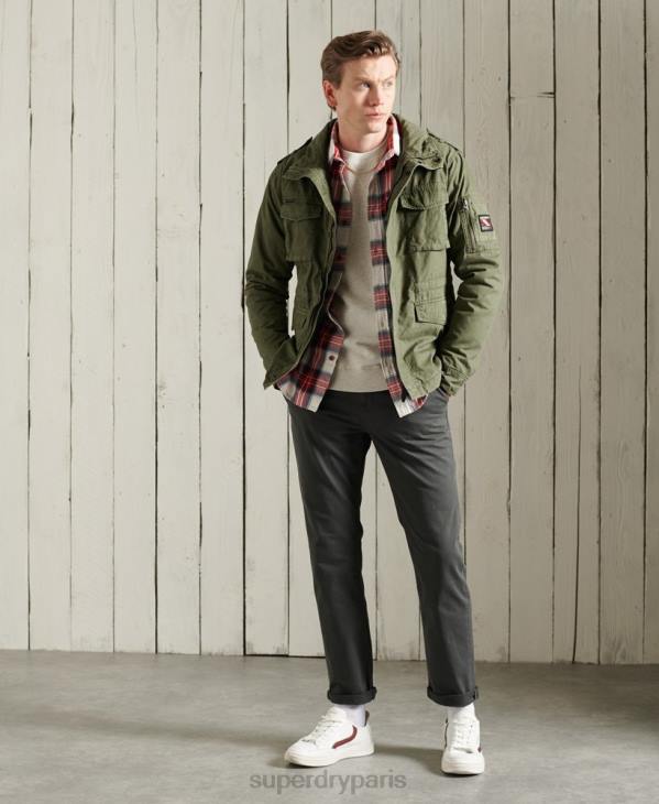 Superdry Hommes veste de recrue classique D64Z1164 vêtements kaki