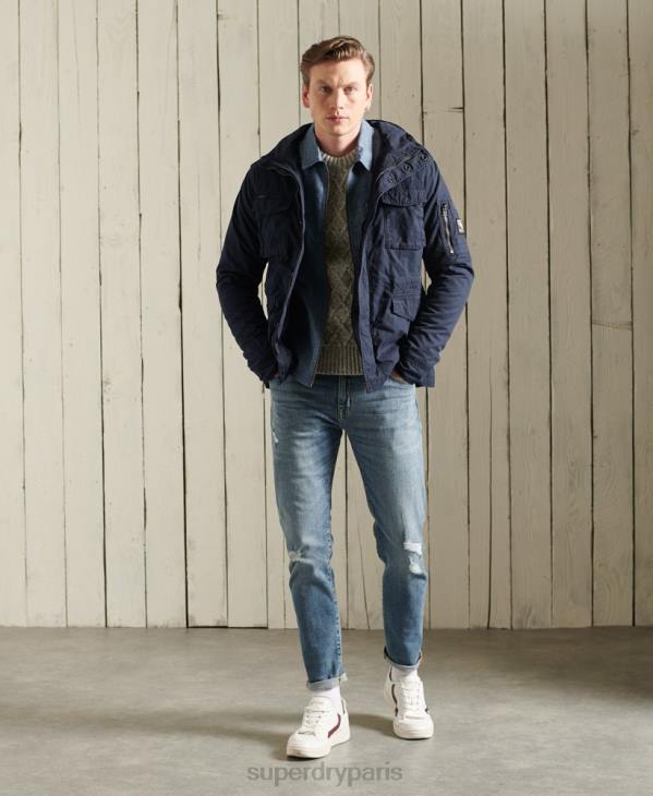 Superdry Hommes veste de recrue classique D64Z4603 vêtements marine