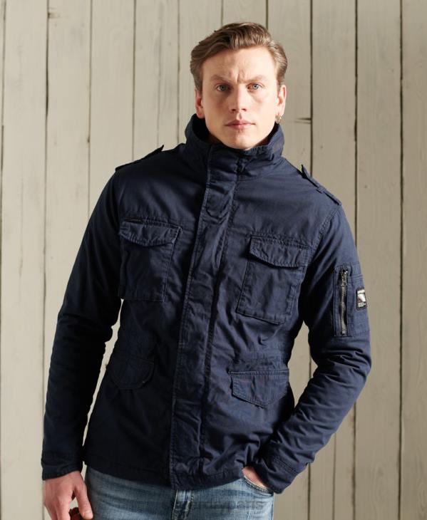 Superdry Hommes veste de recrue classique D64Z4603 vêtements marine