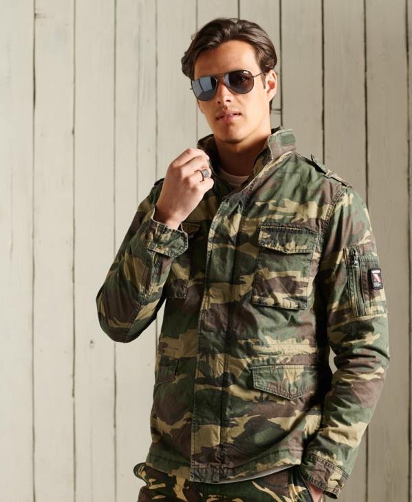 Superdry Hommes veste de recrue classique D64Z4619 vêtements kaki