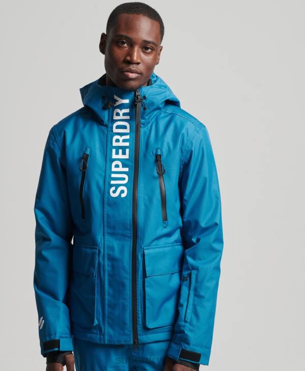Superdry Hommes veste de sauvetage de ski D64Z1375 vêtements bleu