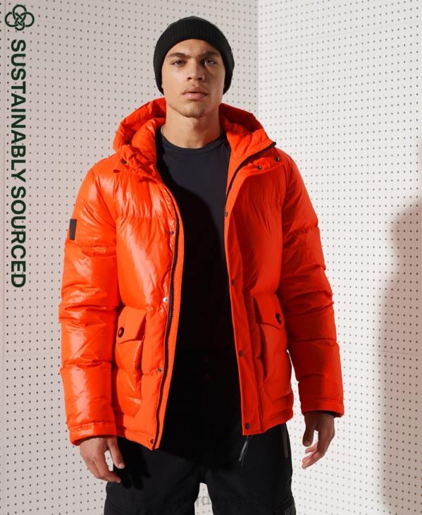 Superdry Hommes veste de sauvetage en duvet de montagne D64Z4601 vêtements orange