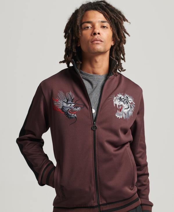 Superdry Hommes veste de survêtement en tricot suika D64Z690 vêtements rouge
