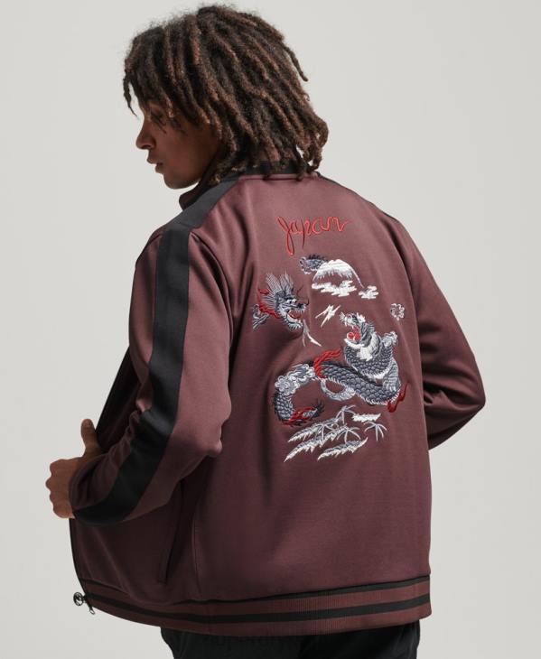 Superdry Hommes veste de survêtement en tricot suika D64Z690 vêtements rouge