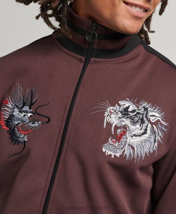 Superdry Hommes veste de survêtement en tricot suika D64Z690 vêtements rouge