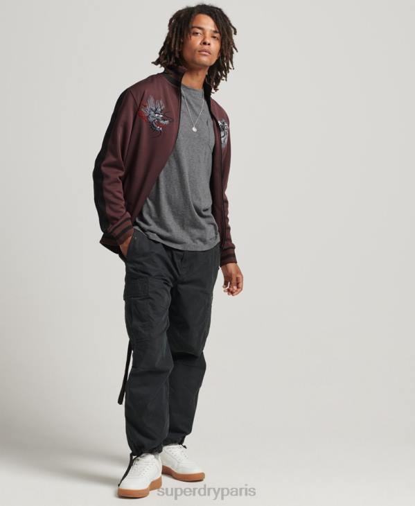 Superdry Hommes veste de survêtement en tricot suika D64Z690 vêtements rouge