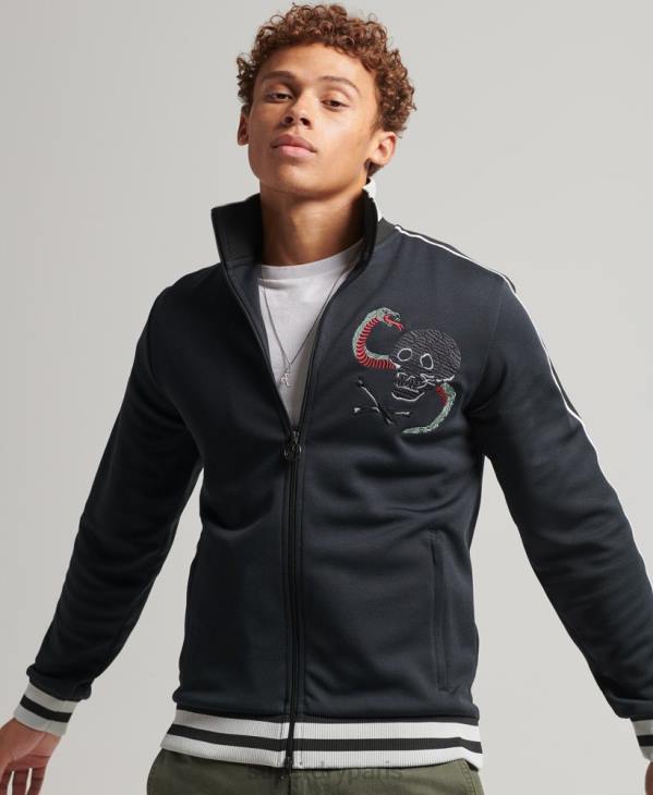 Superdry Hommes veste de survêtement en tricot suika D64Z780 vêtements gris foncé