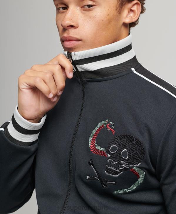 Superdry Hommes veste de survêtement en tricot suika D64Z780 vêtements gris foncé