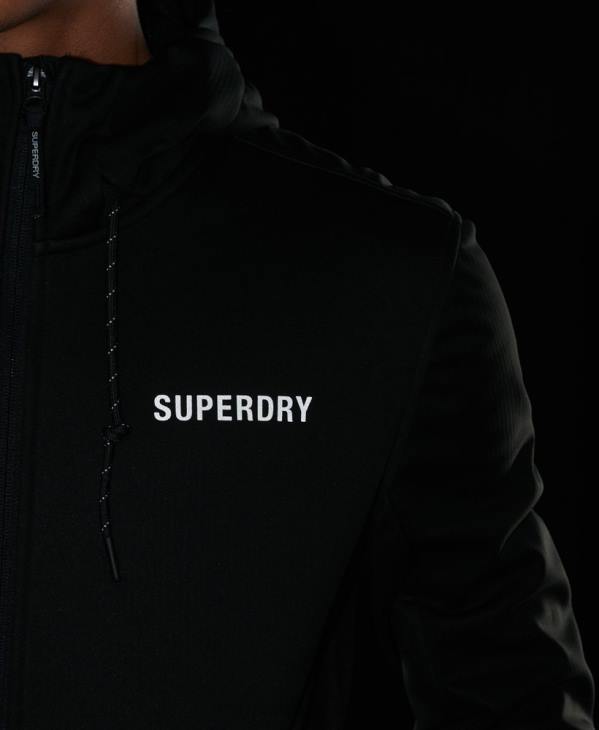 Superdry Hommes veste de survêtement technique soft shell D64Z1112 vêtements noir