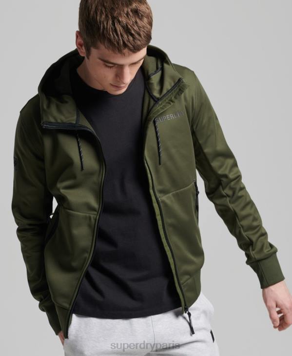 Superdry Hommes veste de survêtement technique soft shell D64Z1132 vêtements kaki