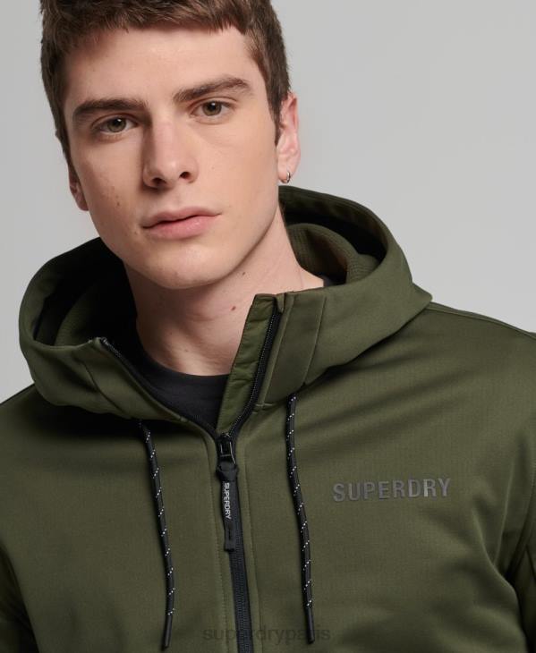 Superdry Hommes veste de survêtement technique soft shell D64Z1132 vêtements kaki