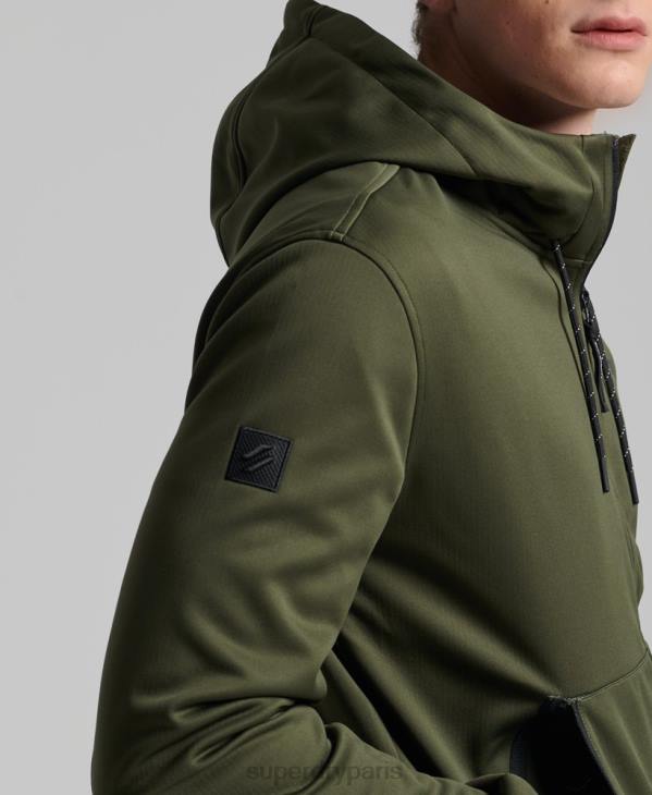 Superdry Hommes veste de survêtement technique soft shell D64Z1132 vêtements kaki