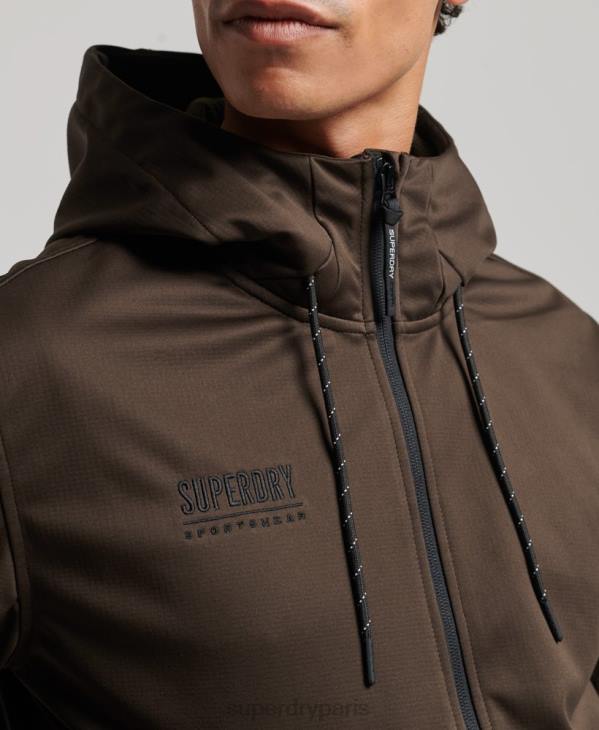 Superdry Hommes veste de survêtement technique soft shell D64Z4600 vêtements brun