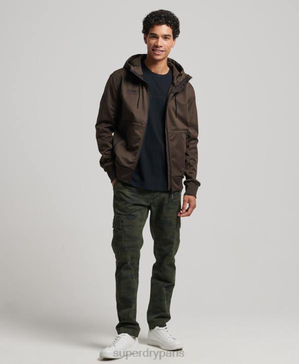 Superdry Hommes veste de survêtement technique soft shell D64Z4600 vêtements brun