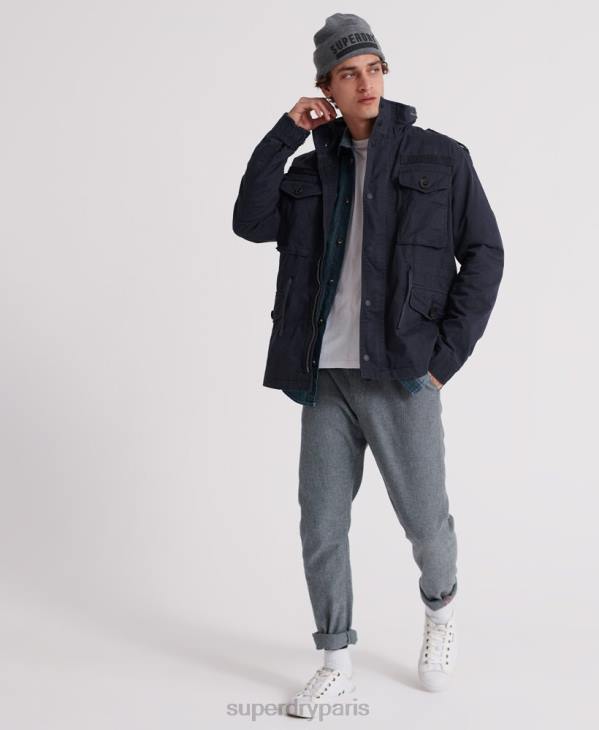 Superdry Hommes veste de terrain recrue D64Z4719 vêtements marine