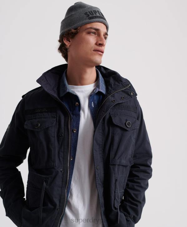 Superdry Hommes veste de terrain recrue D64Z4719 vêtements marine