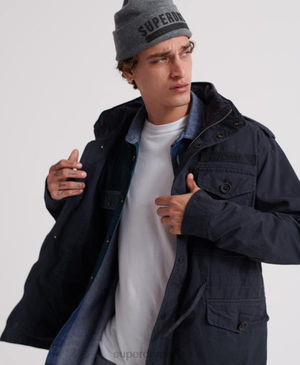 Superdry Hommes veste de terrain recrue D64Z4719 vêtements marine