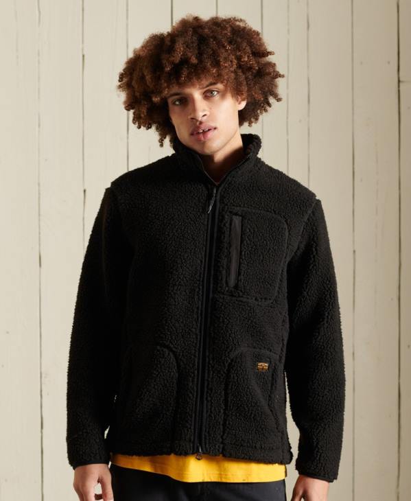 Superdry Hommes veste de travail en sherpa D64Z4710 vêtements brun