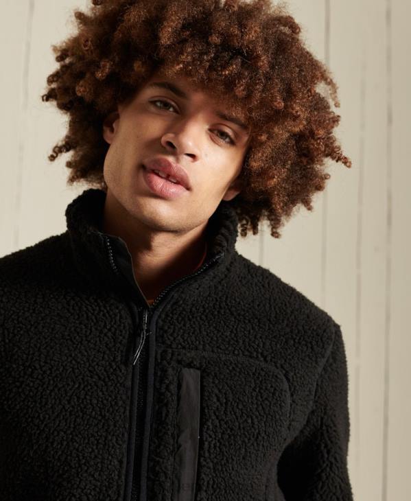 Superdry Hommes veste de travail en sherpa D64Z4710 vêtements brun