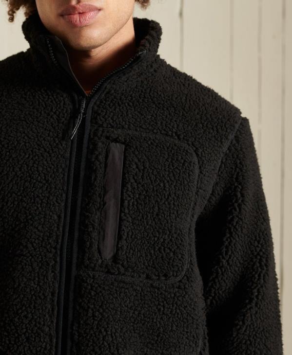 Superdry Hommes veste de travail en sherpa D64Z4710 vêtements brun