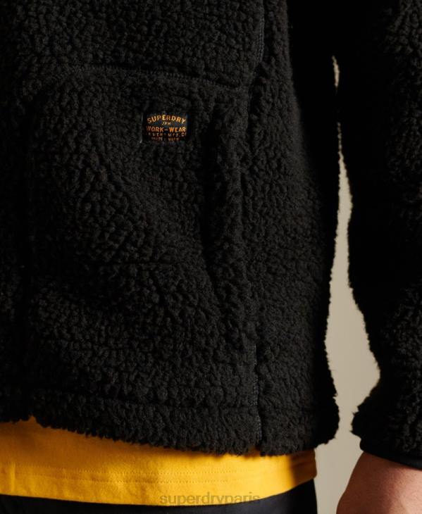 Superdry Hommes veste de travail en sherpa D64Z4710 vêtements brun