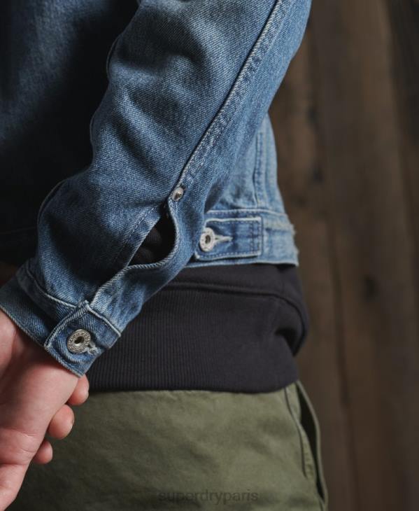 Superdry Hommes veste de travail japonaise sèche en édition limitée D64Z4733 vêtements bleu