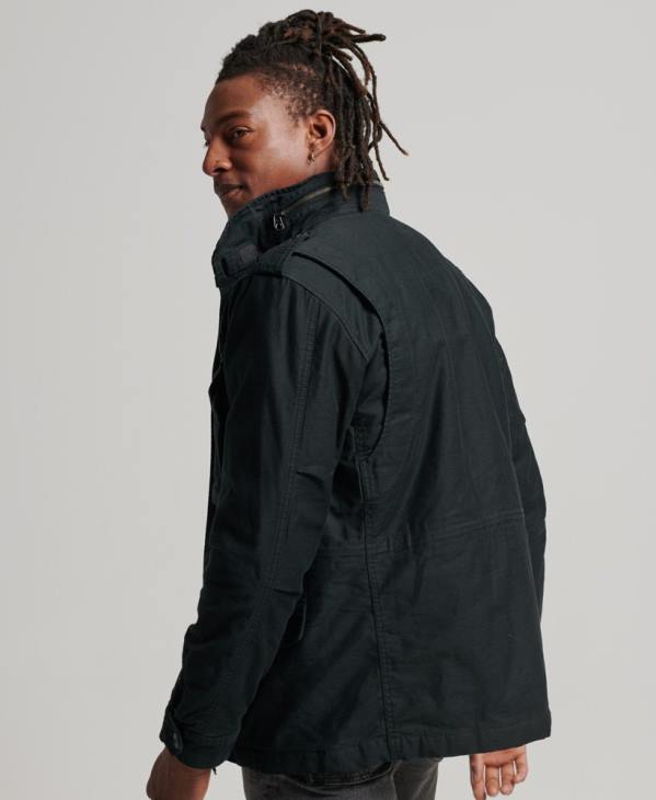 Superdry Hommes veste doublée militaire m65 field borg D64Z4434 vêtements gris foncé