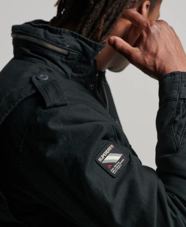 Superdry Hommes veste doublée militaire m65 field borg D64Z4434 vêtements gris foncé