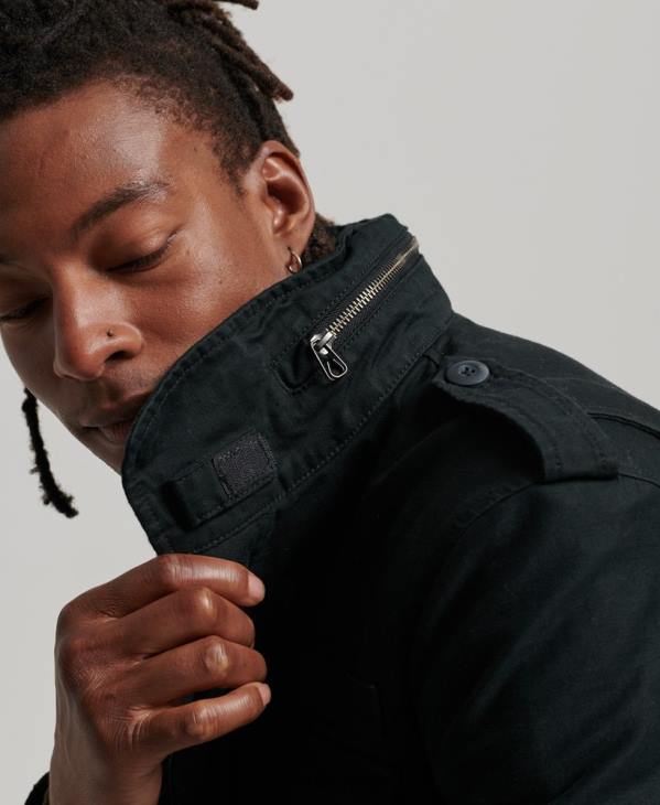 Superdry Hommes veste doublée militaire m65 field borg D64Z4434 vêtements gris foncé