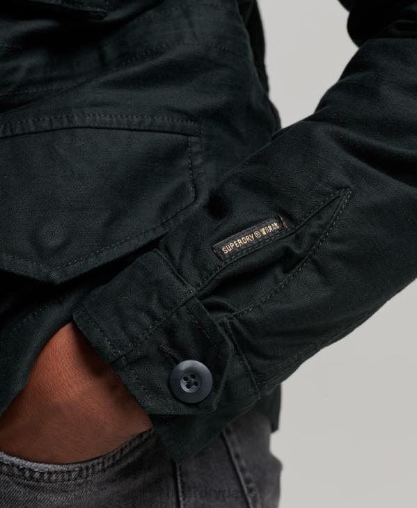 Superdry Hommes veste doublée militaire m65 field borg D64Z4434 vêtements gris foncé