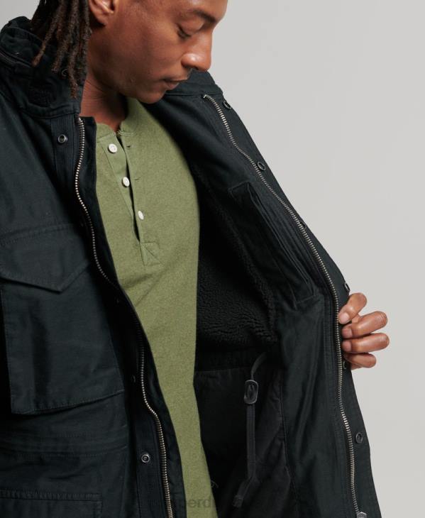 Superdry Hommes veste doublée militaire m65 field borg D64Z4434 vêtements gris foncé