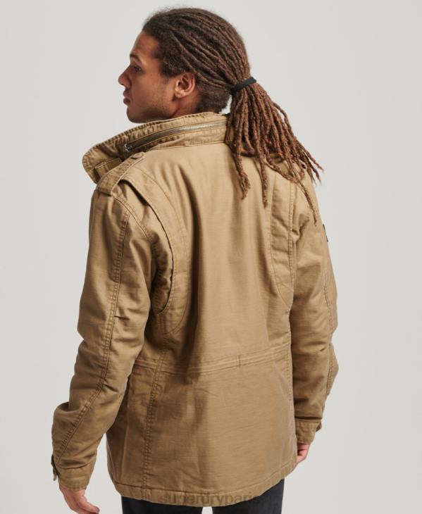 Superdry Hommes veste doublée militaire m65 field borg D64Z4470 vêtements bronzer