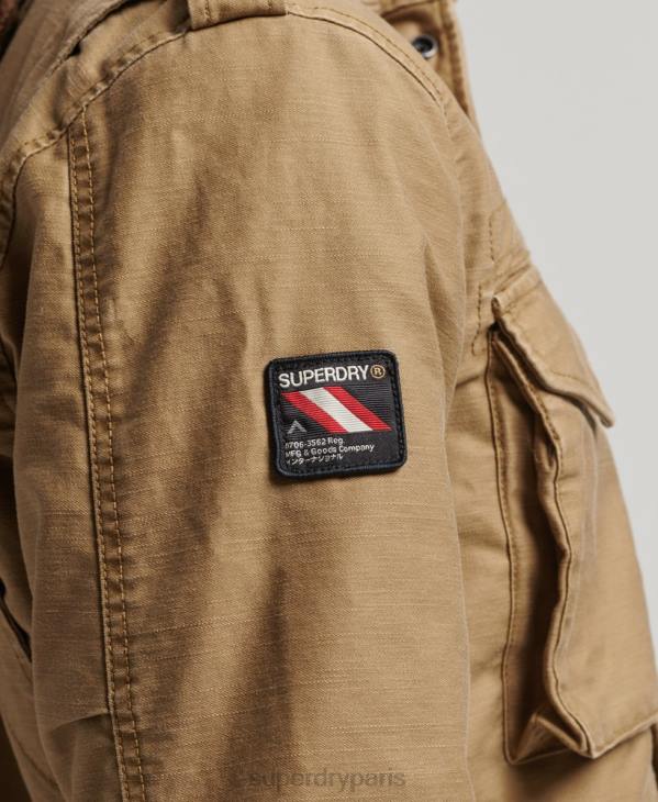 Superdry Hommes veste doublée militaire m65 field borg D64Z4470 vêtements bronzer