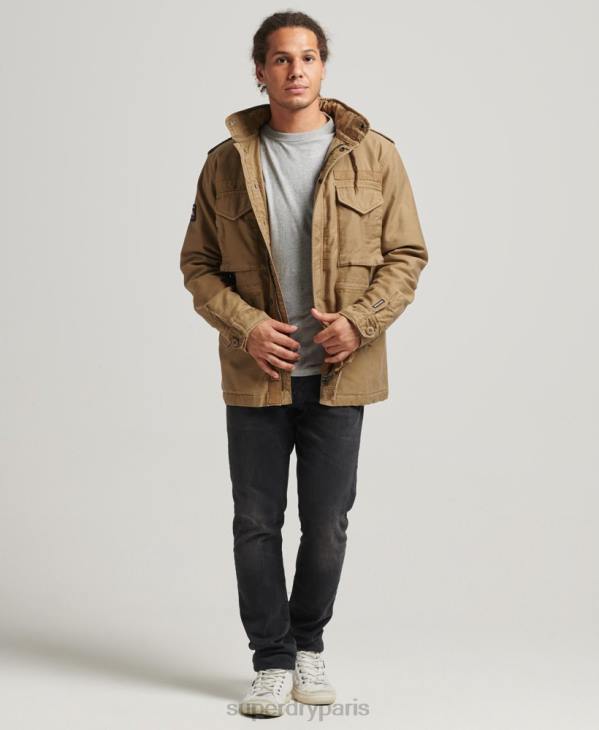Superdry Hommes veste doublée militaire m65 field borg D64Z4470 vêtements bronzer
