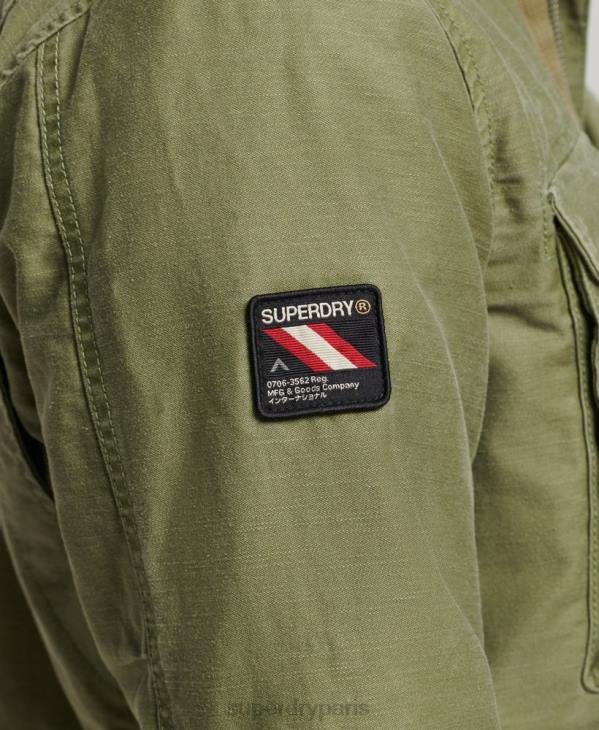 Superdry Hommes veste doublée militaire m65 field borg D64Z4689 vêtements kaki
