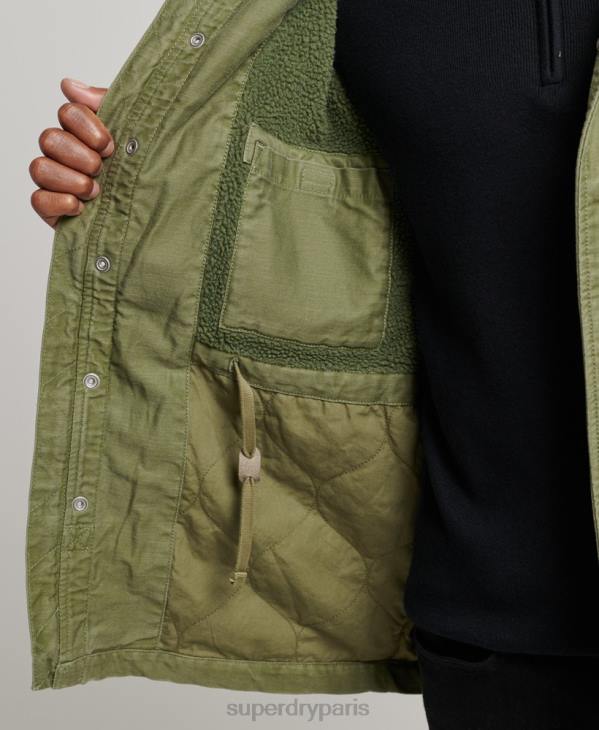 Superdry Hommes veste doublée militaire m65 field borg D64Z4689 vêtements kaki