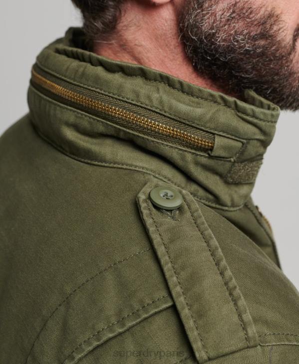 Superdry Hommes veste doublée militaire m65 field borg D64Z915 vêtements kaki