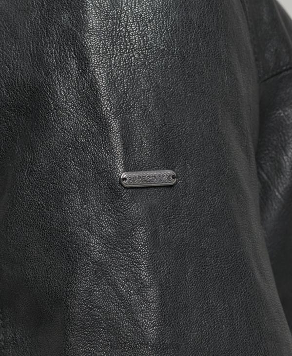 Superdry Hommes veste en cuir coupe slim coach D64Z948 vêtements noir