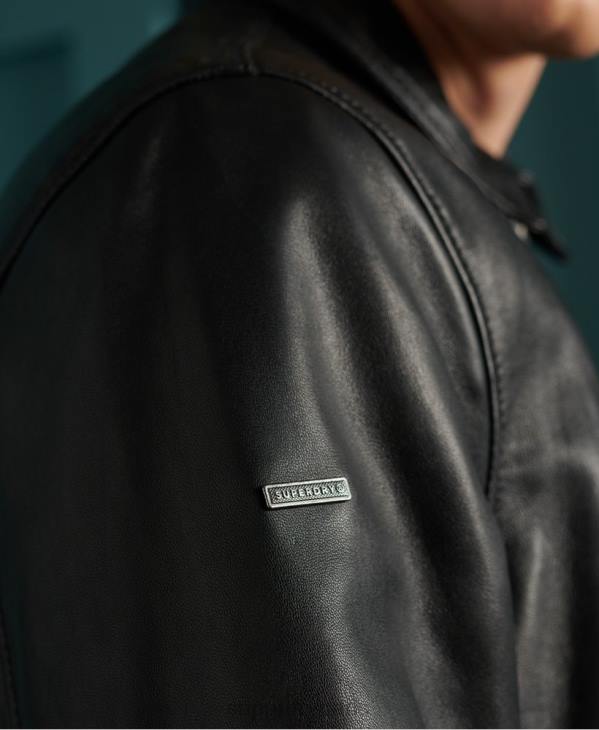 Superdry Hommes veste en cuir léger curtis D64Z4608 vêtements noir
