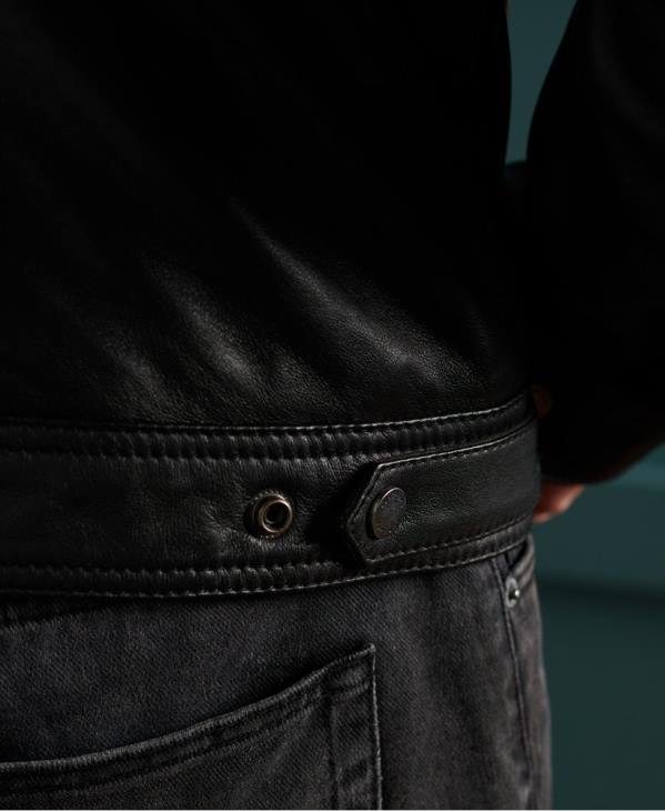Superdry Hommes veste en cuir léger curtis D64Z4608 vêtements noir
