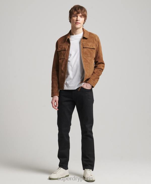 Superdry Hommes veste en daim des années 70 D64Z921 vêtements brun