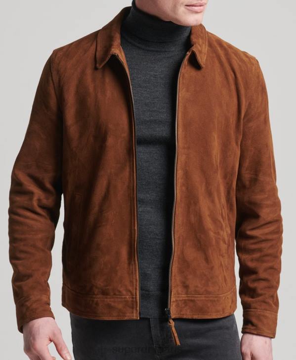 Superdry Hommes veste en daim studios coach D64Z1147 vêtements bronzer