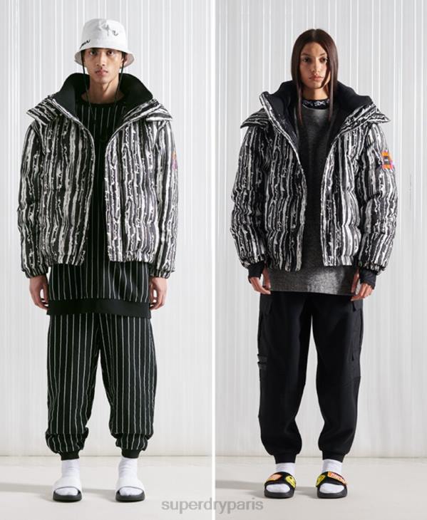 Superdry Hommes veste en jacquard de duvet sdx édition limitée D64Z4762 vêtements noir