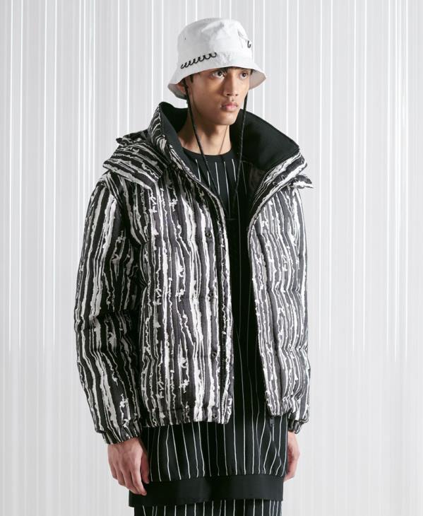 Superdry Hommes veste en jacquard de duvet sdx édition limitée D64Z4762 vêtements noir