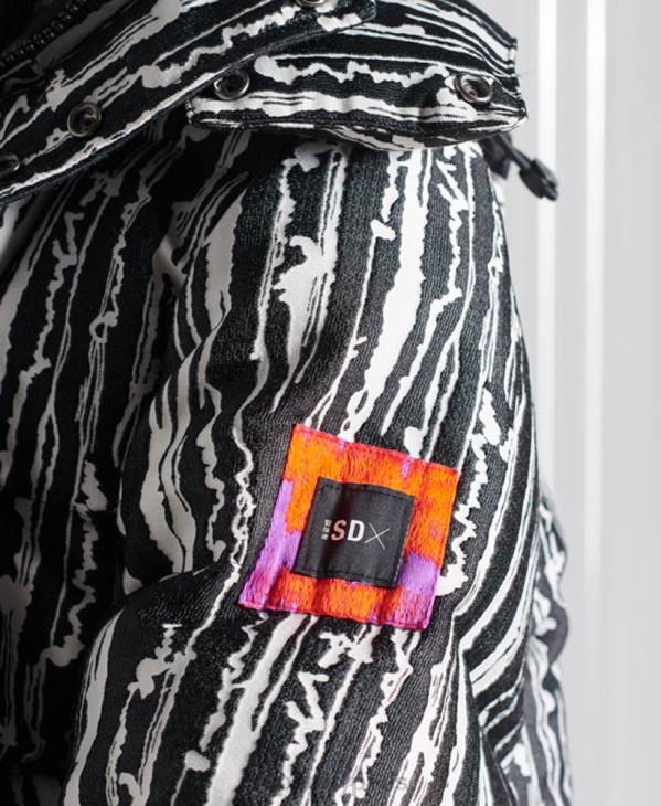 Superdry Hommes veste en jacquard de duvet sdx édition limitée D64Z4762 vêtements noir